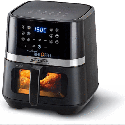 قلاية بلاك آند ديكر AF5800-B5 هوائية – 5.8 لتر – 1800 وات – 12 في 1 – شاشة لمس – أسود