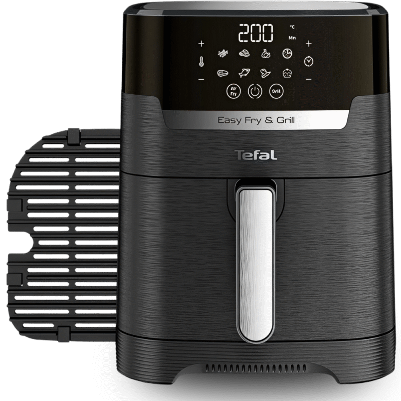 قلاية تيفال Easy Fry Precision 2in1 EY501857 – هوائية رقمية + شواية – 4.2 لتر – 1550 وات – 8 برامج – أسود