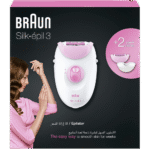 ماكينة إزالة الشعر براون سيلك إبيل 3-3370 – للاستخدام الجاف – بسرعتين وتقنية SmartLight