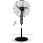 مروحة ستاند أكاي، ١٨ بوصة، ٣ سرعات، أسود، مزودة بجهاز تحكم عن بعد (FT/TX7)