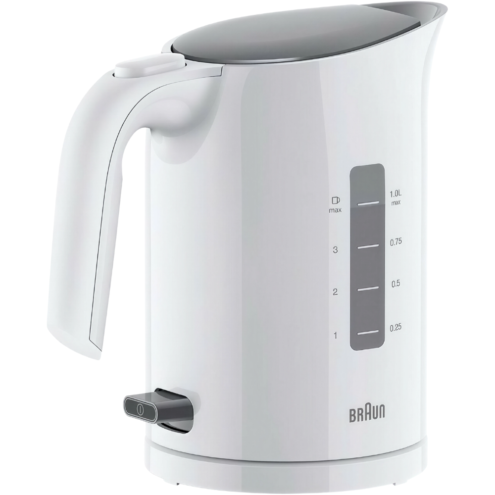غلاية براون PureEase WK3000 WH كهربائية – 1 لتر – 2200 وات – حماية ثلاثية – غلي سريع 45 ثانية – أبيض (1) غلاية براون PureEase WK3000 WH كهربائية – 1 لتر – 2200 وات – حماية ثلاثية – غلي سريع 45 ثانية – أبيض