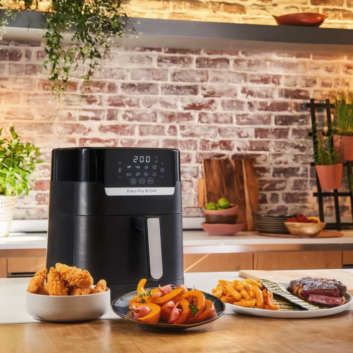 قلاية تيفال Easy Fry Precision 2in1 EY5058 – هوائية رقمية + شواية – 4.2 لتر – 1550 وات – 8 برامج – أسود