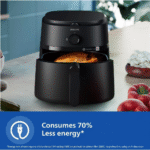 قلاية فيليبس NA120/00 AirFryer L – 4.2 لتر – 1500 وات – 12 برنامج طهي – تقنية الهواء السريع – أسود