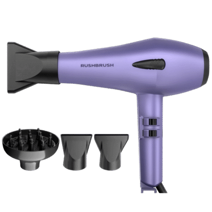 مجفف شعر راش براش D3 Turbo – قدرة ٢٦٠٠ وات، محرك تيار متردد، تقنية أيونية، لون أرجواني