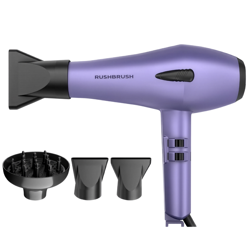 مجفف شعر راش براش D3 Turbo – قدرة ٢٦٠٠ وات، محرك تيار متردد، تقنية أيونية، لون أرجواني مجفف شعر راش براش D3 Turbo – قدرة ٢٦٠٠ وات، محرك تيار متردد، تقنية أيونية، لون أرجواني