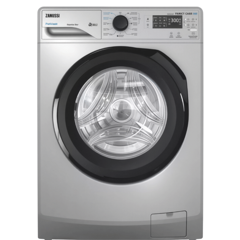 Zanussi غسالة ملابس زانوسي ZWF8240SB5 بتعبئة أمامية، سعة 8 كجم، رقمية بسرعة 1200 دورة في الدقيقة، فضية