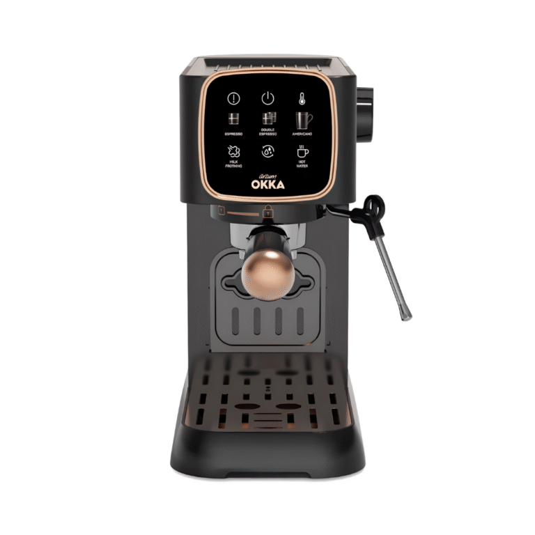 ماكينة تحضير الإسبريسو أوكا سولو شبه أوتوماتيكية OK0034-04 – أسود/نحاسي