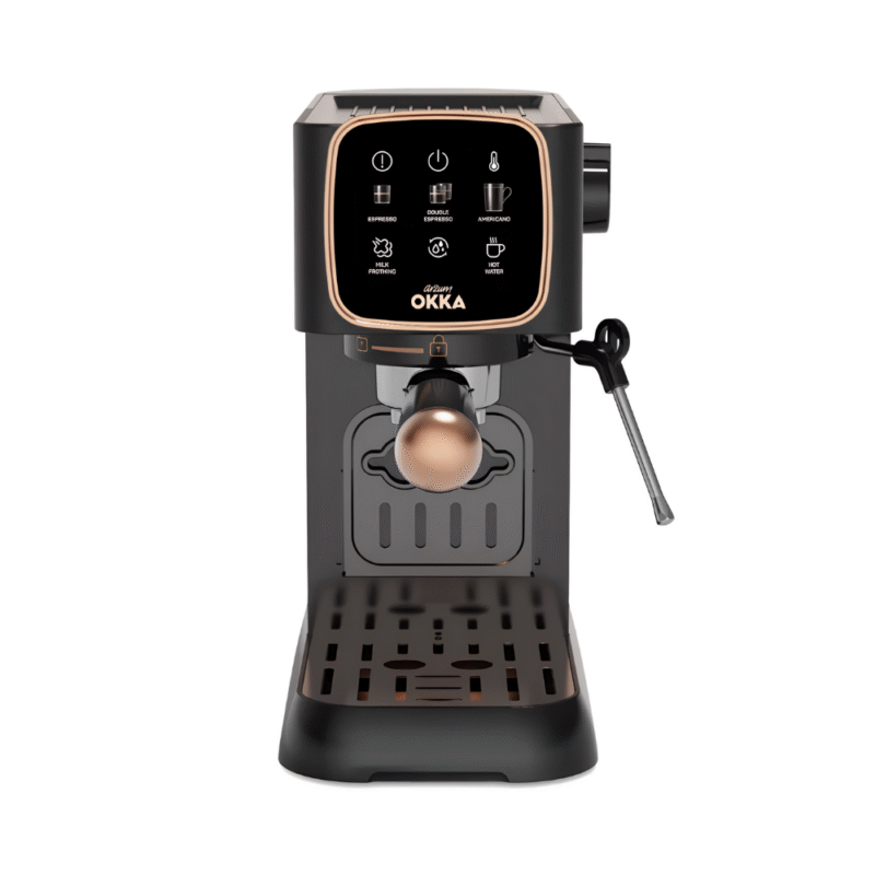ماكينة تحضير الإسبريسو أوكا سولو شبه أوتوماتيكية OK0034-04 – أسود/نحاسي