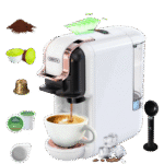 ماكينة تحضير القهوة 4 في 1 من هيبريو – أبيضستانلس ستيل – H2B