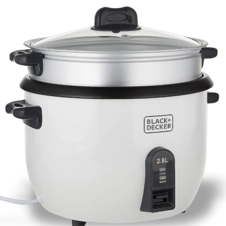 ماكينة طبخ الرز من بلاك اند ديكر RC2850-B5- سعة 2.8 لتر، ابيض