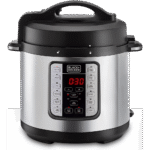 وعاء بخار بلاك اند ديكر، 1000 واط، 7 في 1، 6.0 لتر، طنجرة ضغط كهربائية ، اسود/فضي – PCP1000-B5