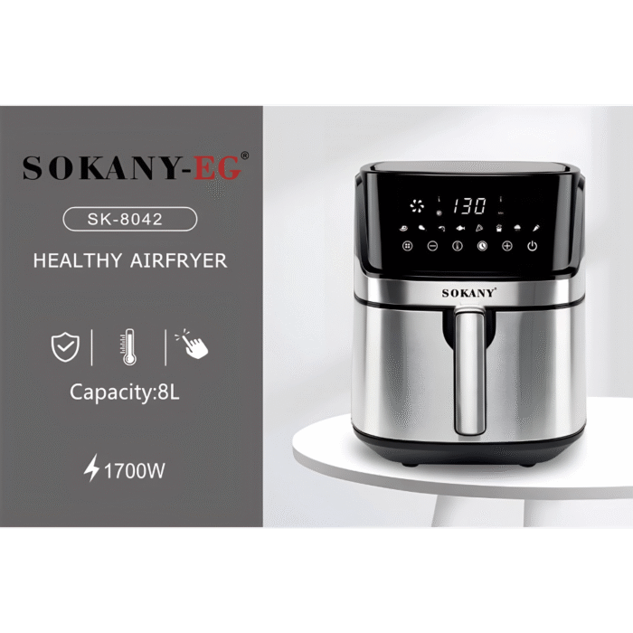 قلاية سوكاني SE-8042 هوائية رقمية – 8 لتر – 1700 وات – بلوتوث – متعددة الألوان – صحية