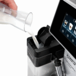 ماكينة قهوة ديلونجي بريمادونا سول ECAM610.75.MB – أوتوماتيكية بالكامل – إسبريسو وكابتشينو – ستانلس ستيل – أسود × فضي