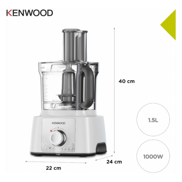 محضر طعام كينوود – _1000_ وات – برو اكسبريس - وعاء _3_ لتر – أبيض (FDP65.450WH ) (1)