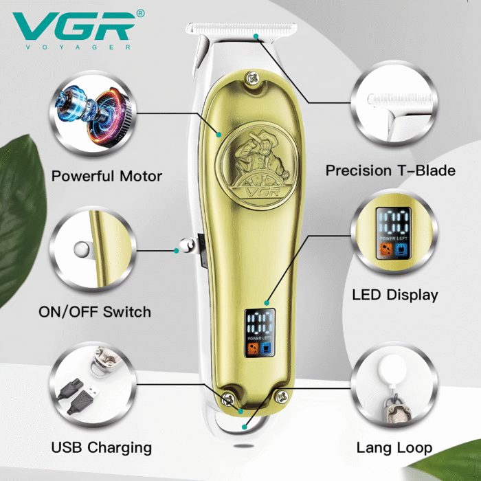 ماكينة حلاقة احترافية لاسلكية في جي آر V-920 – أداء قوي وشحن سريع بشاشة رقمية