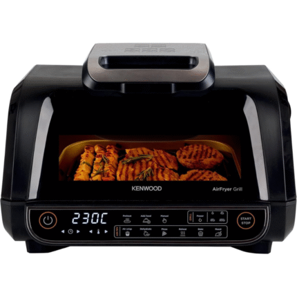 KENWOOD 2-in-1 Air Fryer (Air Fryer + Grill) with XXXL Basket 8L, 4 Grill Levels, 8 Preset Functions - Grill, Crisp, Bake, Pizza, Reheat, Dehydrate & Manual Function, GHF40.000BK