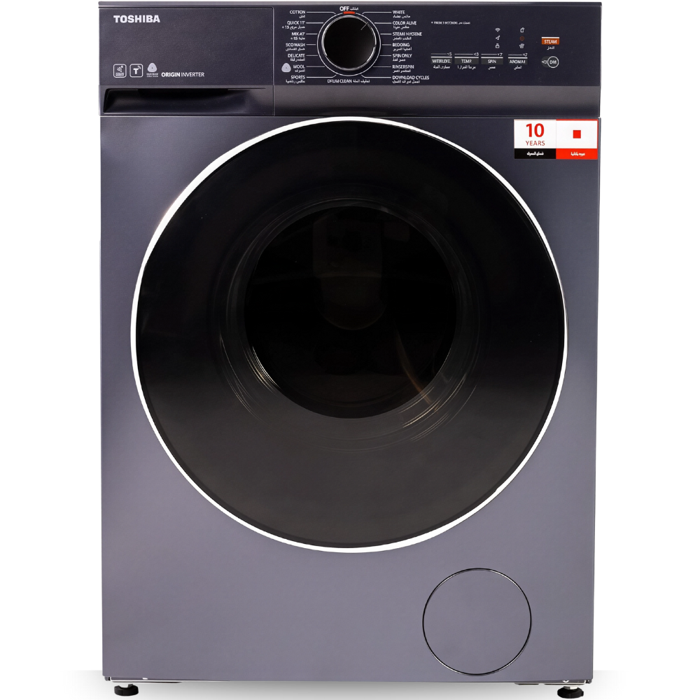 غسالة ومجفف توشيبا أمامية – غسيل ١٠.٥ كجم وتجفيف ٧ كجم – لون رمادي موراندي – TWD-BM115GF4EG(MK) غسالة توشيبا فوق أوتوماتيك – سعة ٧.٥ كجم – لون رمادي موراندي – TW-T21BU85UWEG(MG)
