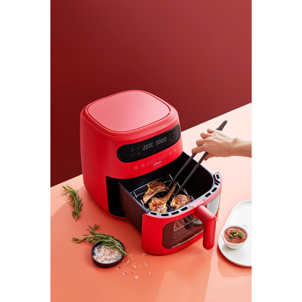 قلاية أرزوم Airtiesty Smart هوائية – 1750 وات – لون أحمر – تعمل بالهواء الساخن قلاية أرزوم Airtiesty Smart هوائية – 1750 وات – لون أحمر – تعمل بالهواء الساخن