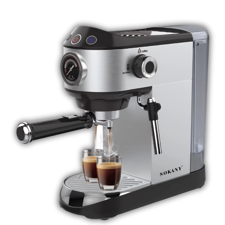 ماكينة قهوة اسبريسو ولاتيه من سوكاني 1450 وات، سعة 1 لتر – SK-696B