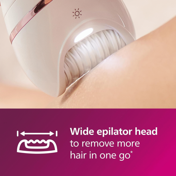 آلة إزالة الشعر فيليبس Series 8000 BRE740/11 – للاستخدام الجاف والمبلل – لون أبيض