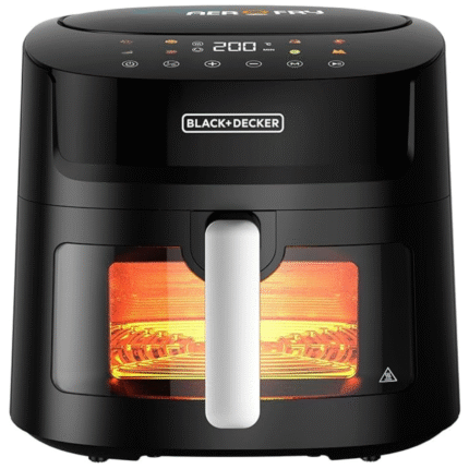 BLACK+DECKER 8-in-1 Digital Air Fryer with Window, 7.2L large capacity, 1800W,rapid Air Technology, LED Touch Display, Dehydrate Function, Dishwasher Safe Basket, Cool-Touch Handle - AF7210-B5