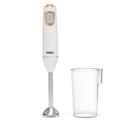 Tank Hand Blender with 600ml BPA Free Beaker, with 5 Speed Control + Turbo, 600 Watts, White, CM-6003-1, 2 Year warranty