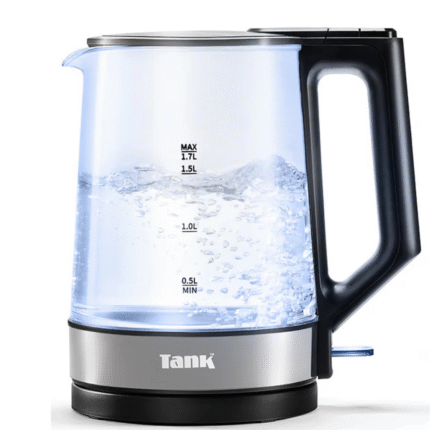 Tank Glass Kettle, 1.7L Capacity, 1850 Watts, Black, KG-2318 - 2 Year Warranty
