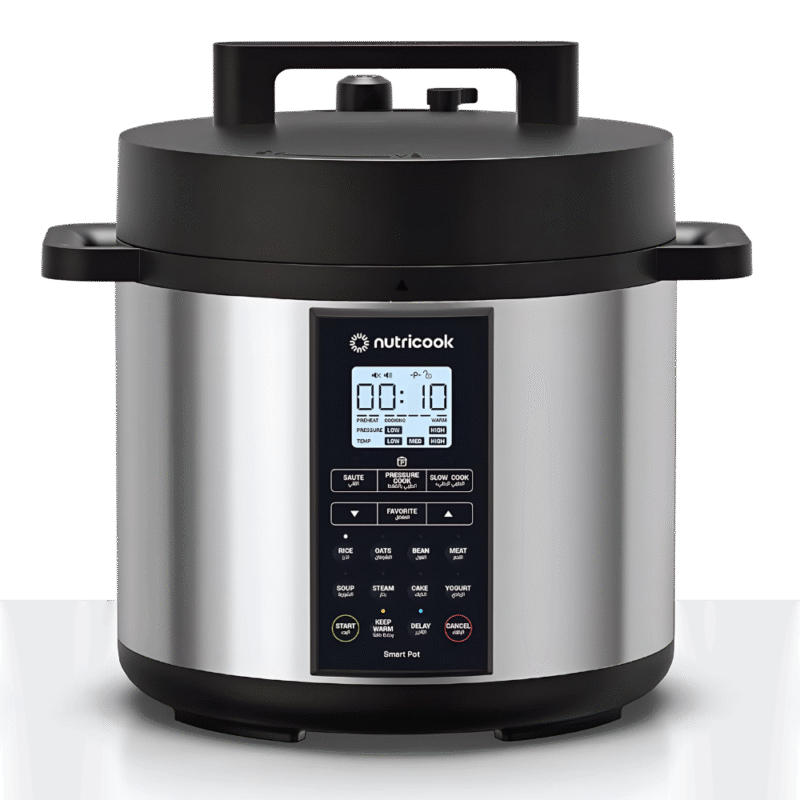 نوتريكوك قدر ضغط ذكي Smart Pot 3 – سعة 8 لتر – 1500 واط – وعاء ستانلس ستيل – أسود/فضي – NC-SP330