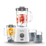 خلاط كينوود BLP41.H0WH – 650 واط، أبيض، مع وعاء إضافي ومطحنة ومبشرة ووظيفة سحق الثلج