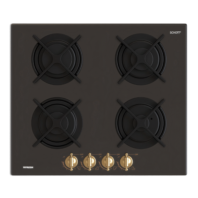 مسطح بلت إن فريش روستيك زجاج - 4 شعلة غاز- 60 سم- (HFR60CMGC)