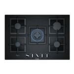 مسطح غاز بوش سيريس 6 بلت إن زجاج مقوى 75 سم 5 شعلات -أسود (PPQ7A6B20)