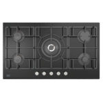 مسطح غاز بيكو بلت إن زجاج أسود 90 سم 5 شعلات حوامل زهر (HISW 95226 SEL)