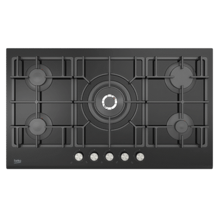 مسطح غاز بيكو بلت إن زجاج أسود 90 سم 5 شعلات حوامل زهر (HISW 95226 SEL)