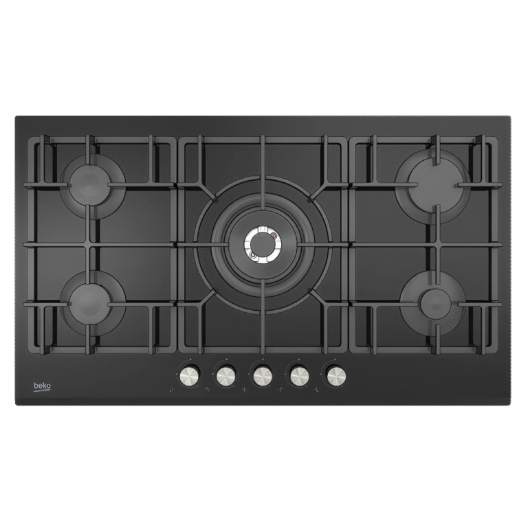 مسطح غاز بيكو بلت إن زجاج أسود 90 سم 5 شعلات حوامل زهر (HISW 95226 SEL)