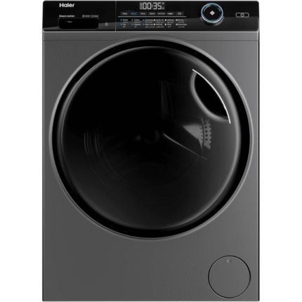 Haier 9 KG Front Loading Washing Machine, 525 mm Super Drum, Direct Motion Inverter Motor, WiFi Haismart, Laser Welding, Steam, Silver, HW90-B14959S6TU1