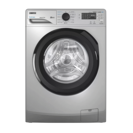 غسالة زانوسي اصدار خاص PerlaMax اتوماتيك 8 كيلو تحميل امامى فضي باب اسود بإطار فضي-ZWF8240SS5.