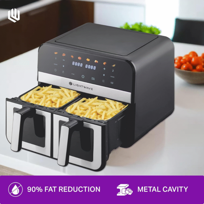 قلاية لايت ويف LW-ARF-DZ10L400 هوائية رقمية – 10 لتر – 2400 وات – 8 برامج مسبقة – حجم عائلي