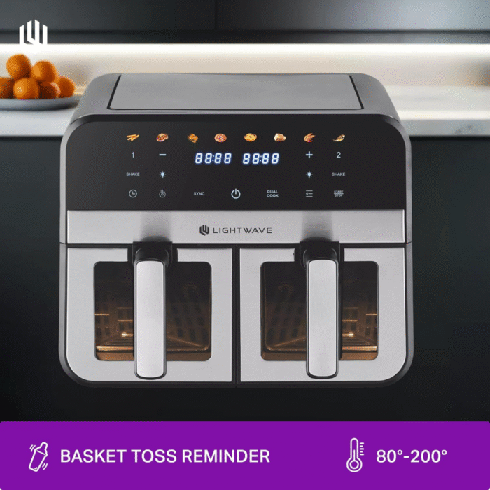 قلاية لايت ويف LW-ARF-DZ10L400 هوائية رقمية – 10 لتر – 2400 وات – 8 برامج مسبقة – حجم عائلي
