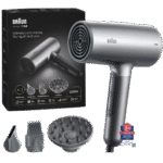 مجفف شعر براون BRHD435SDE (HD4.3) – قدرة ٢٢٠٠ وات، عالي الأداء، تقنية Super IONTEC، تحكم باللمس، رمادي إليكترو