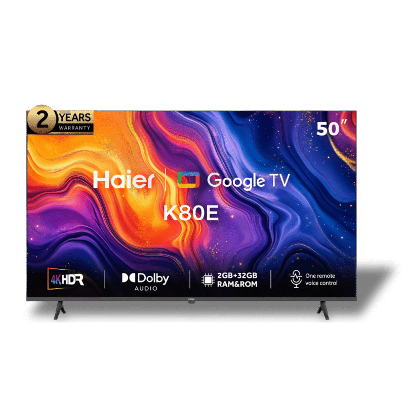 تلفزيون LED سمارت هاير 50 بوصة بدقة 4K UHD مع ريسيفر داخلي - H50K80EU