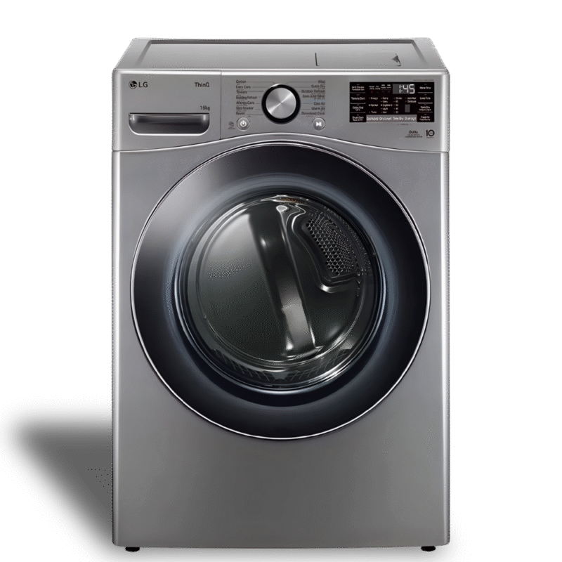 مجفف ذو عاكس مزدوج سعة 16 كجم، مع مستشعر تجفيف, العناية بالحساسية ، بلون فضي، يدعم تطبيق (ThinQ (RH16U8EVCW