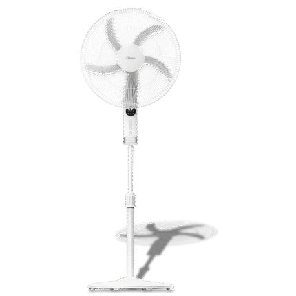 مروحة ستاند 18" بشبك معدني أبيض مع ريموت FS45-25MR-W