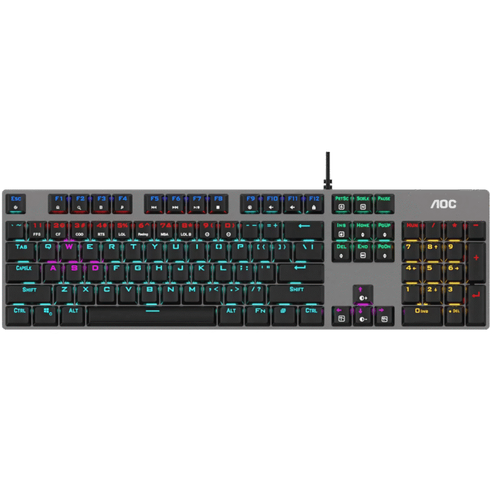 باندل الماسترز للألعاب – سماعة RGB بصوت محيطي + ماوس ZIDLI M81 + لوحة مفاتيح ميكانيكية AOC GK410