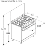 بوتاجاز بوش غاز 90 سم – 5 شعلات – تصميم ستانلس ستيل أنيق – أداء احترافي (HGV1F8Y50S)
