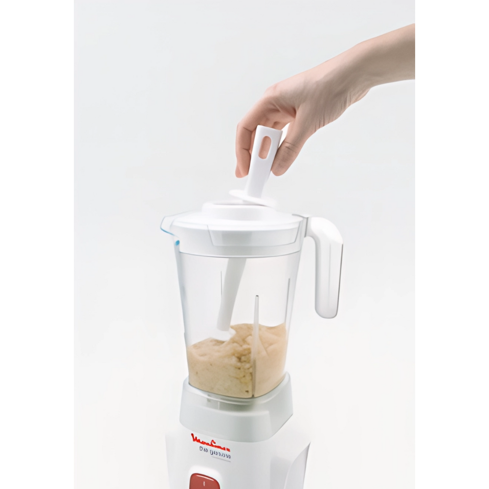 خلاط مولينكس جنوين بسعة 1.5 لتر، قدرة 400 واط مع مطحنة ومبشرة – اللون أبيض – موديل LM2421EG (1)