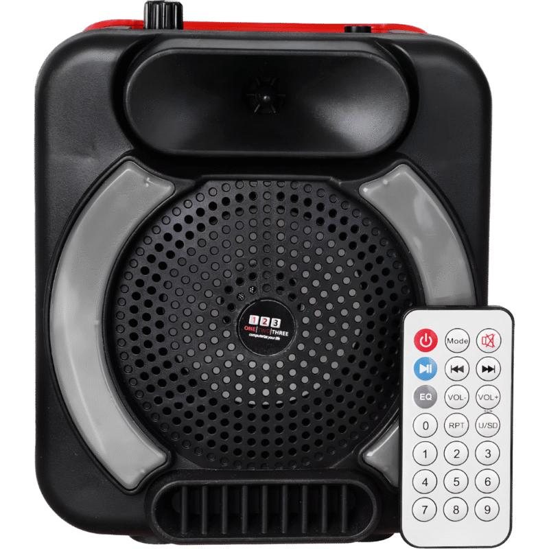 سماعة One Two Three بلوتوث – محمولة لاسلكية 8 وات – 4 بوصة – صوت قوي وواضح – أسود-(TL-469)