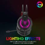 سماعة رأس FANTECH للألعاب – صوت محيطي قوي وإضاءة RGB – تصميم مريح وميكروفون احترافي – HG20 Chief II