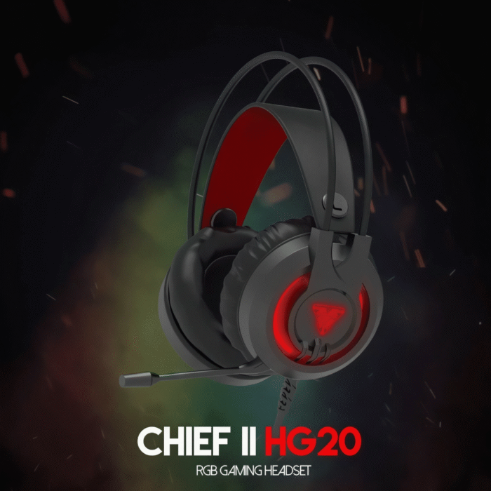 سماعة رأس FANTECH للألعاب – صوت محيطي قوي وإضاءة RGB – تصميم مريح وميكروفون احترافي – HG20 Chief II