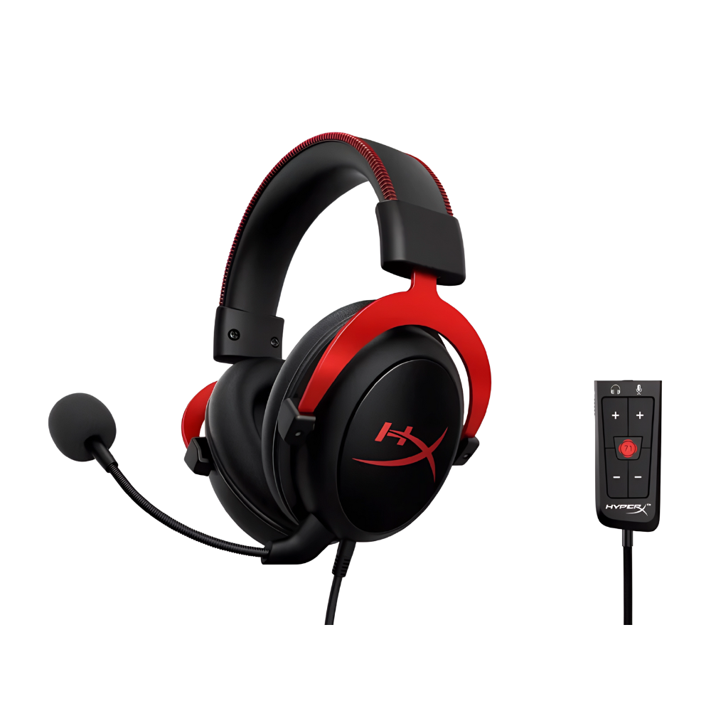 سماعة رأس HyperX للألعاب – صوت محيطي 7.1 وأداء احترافي – تصميم مريح باللون الأحمر – Cloud II Red سماعة رأس HyperX للألعاب – صوت محيطي 7.1 وأداء احترافي – تصميم مريح باللون الأحمر – Cloud II Red
