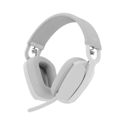 سماعة رأس Logitech بلوتوث – صوت قوي وتصميم مريح باللون الأبيض الفاتح – Zone Vibe 100
